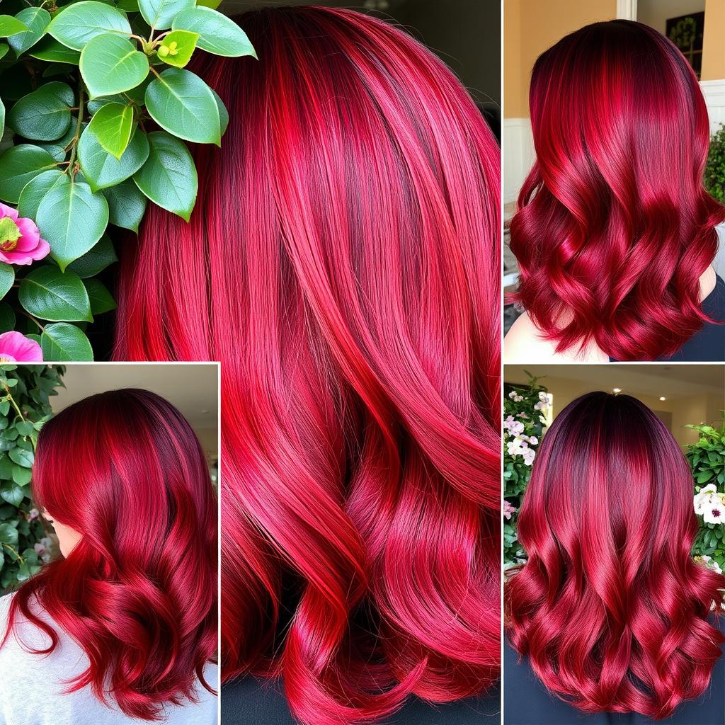 رنگ مو گیلاسی قرمز و ترکیب های آن - آموزشگاه آرایشگری جهان مو